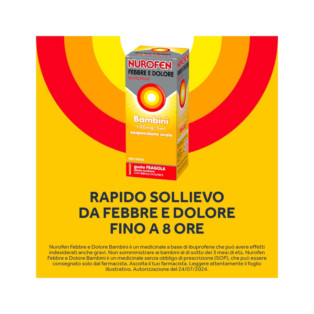 Nurofen Febbre Dolore Bambini 100mg/5ml Fragola 150ml-20