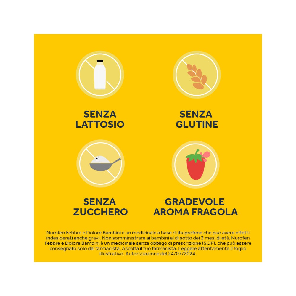 Nurofen Febbre Dolore Bambini 100mg/5ml Fragola 150ml-22