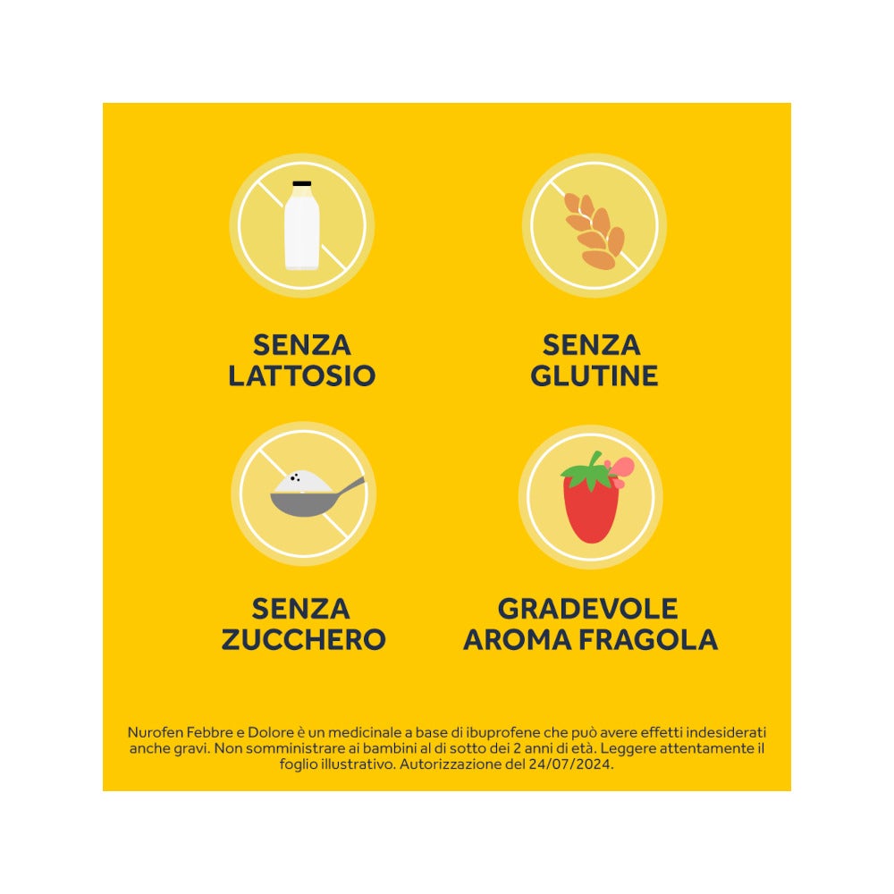 Nurofen Febbre Dolore Bambini 200mg/5ml Sospensione Orale Fragola 100ml-15