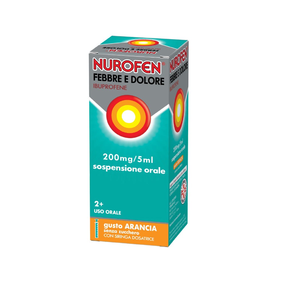 Nurofen Febbre E Dolore Bambini 200mg/5ml Sospensione Orale Arancia 100ml-0
