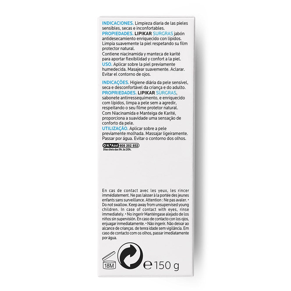 La Roche-Posay Lipikar Surgras Pane Fisiologico Nutritiva 150 g -3