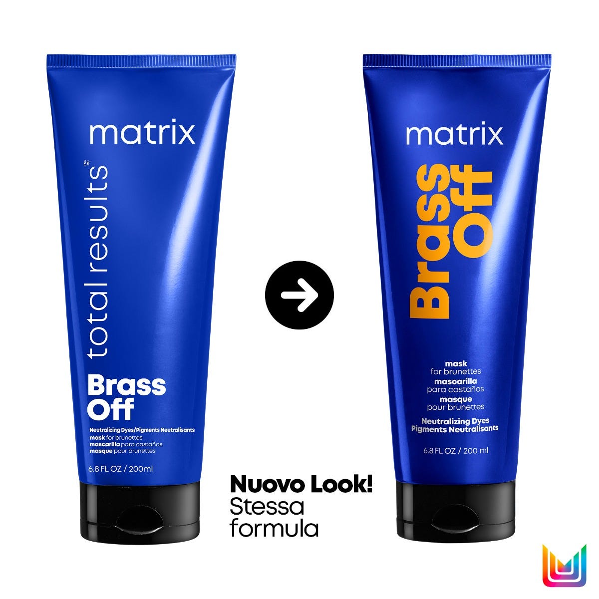 Matrix Total Results Brass Off Maschera Neutralizzante - Anti Arancio per capelli castani - 200ml