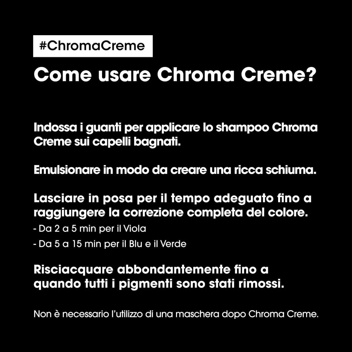 Chroma Creme - Shampoo Blu per capelli castano da chiaro a medio 300ml