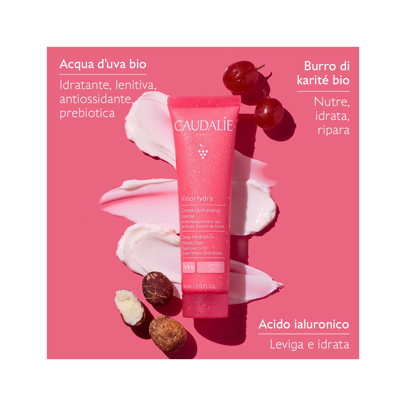 Caudalie Vinohydra Crema Idratazione Intensa Viso 60ml-2