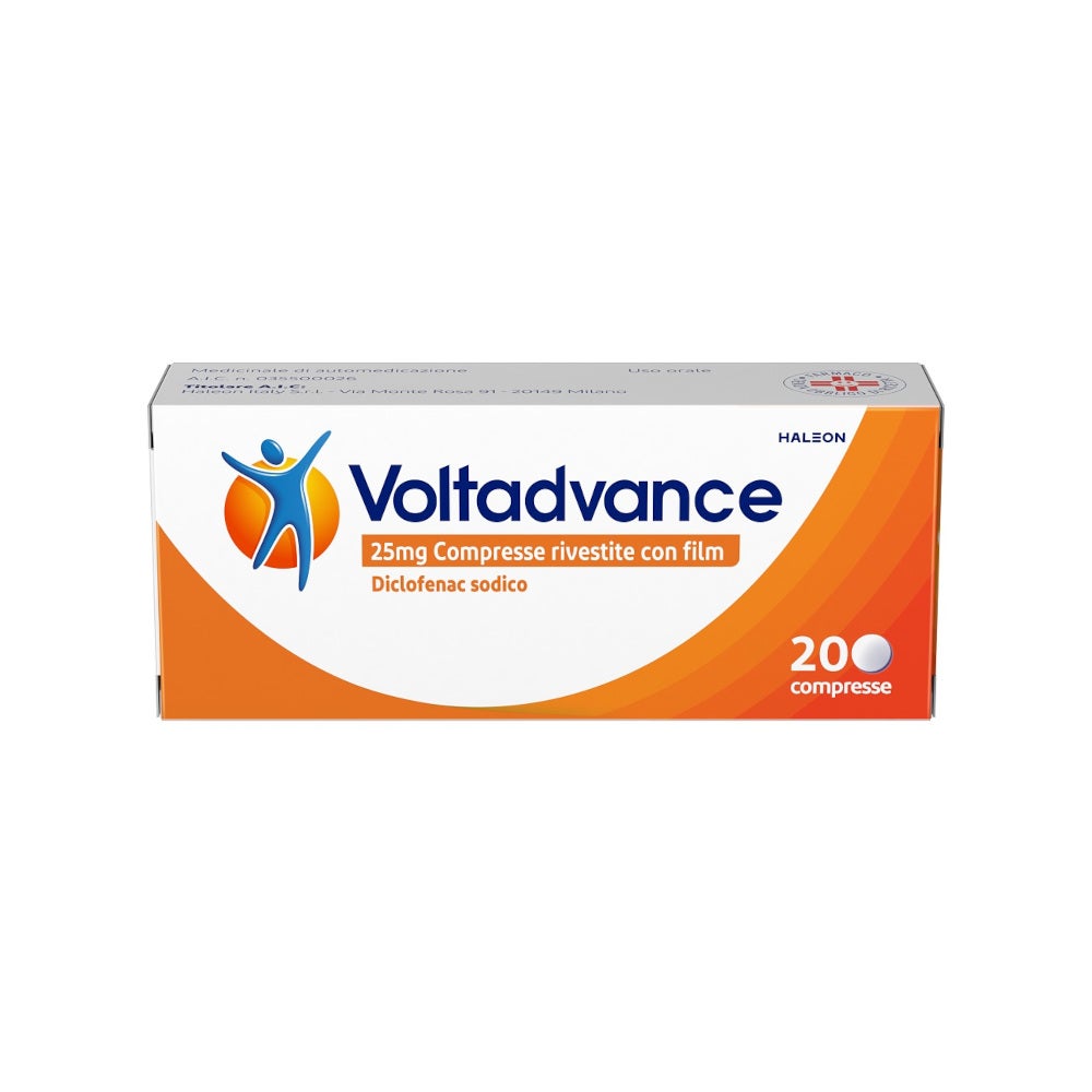Voltadvance Antinfiammatorio 25mg Diclofenac Dolore Cervicale Mal di Schiena Mal di Testa 20 Compresse-4
