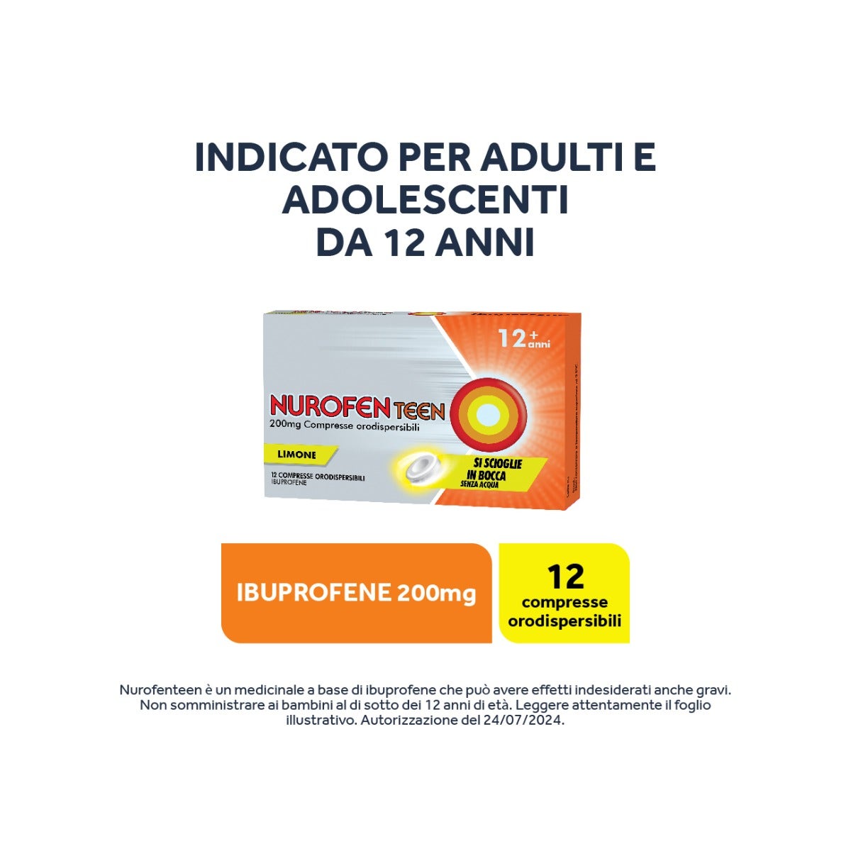 Nurofenteen 12 Compresse Orosolubili Limone 200mg-10