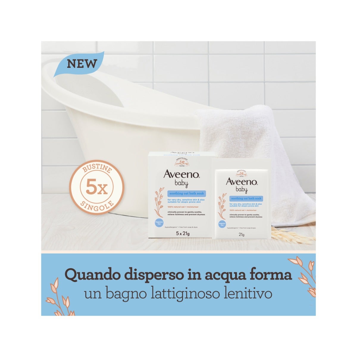 Aveeno Baby Colloidal Polvere Bagno 5x21g-3