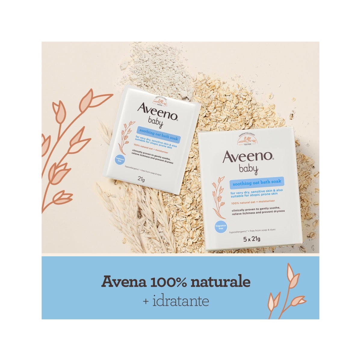 Aveeno Baby Colloidal Polvere Bagno 5x21g-4