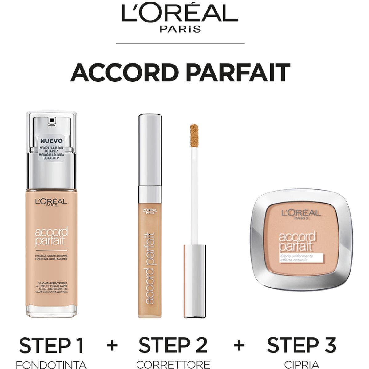 L'Oréal Paris Accord Parfait Fondotinta 2.N Vanille/Vanilla 30 ml  - 4