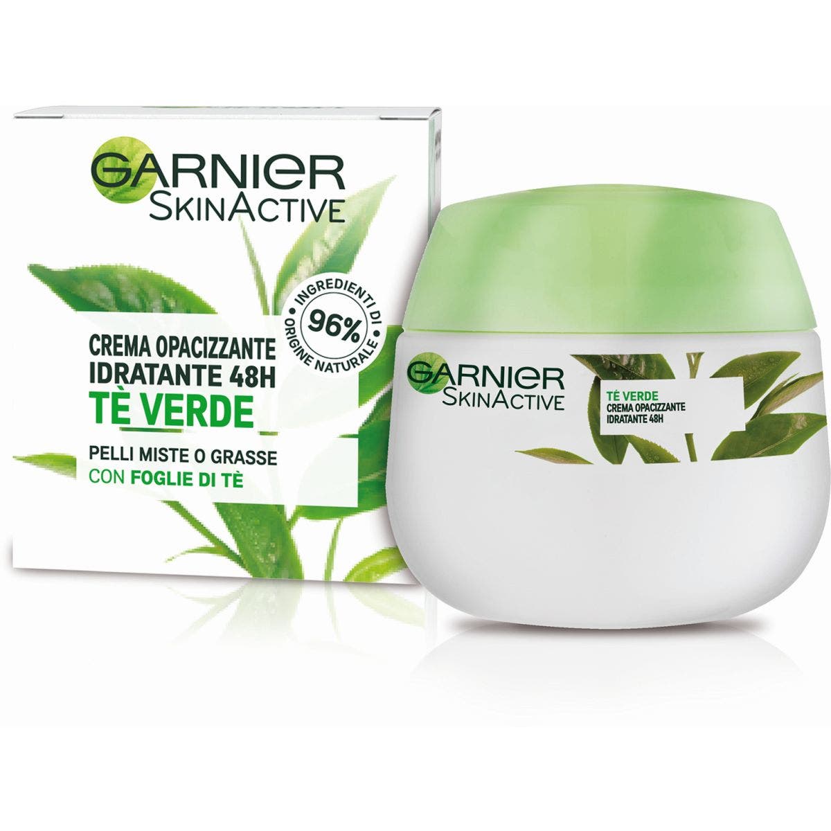 Garnier SkinActive Crema Viso Idratante Opacizzante Con The Verde 50 ml-1