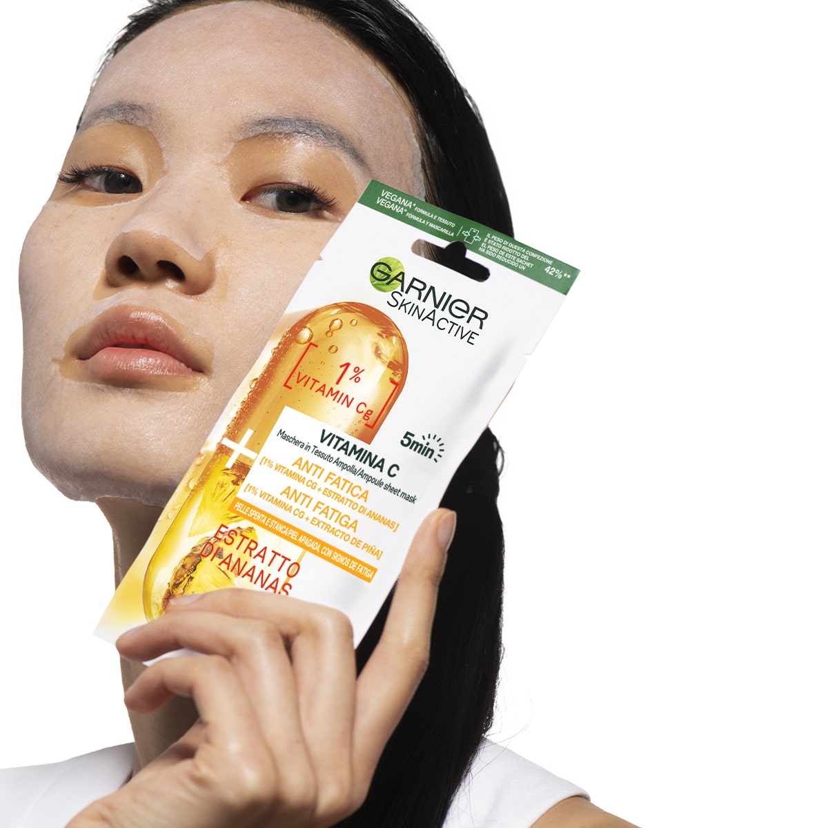 Garnier Maschera In Tessuto Ampolla Illuminante Estratto Ananas /Vitamina C1 Pezzo - 4