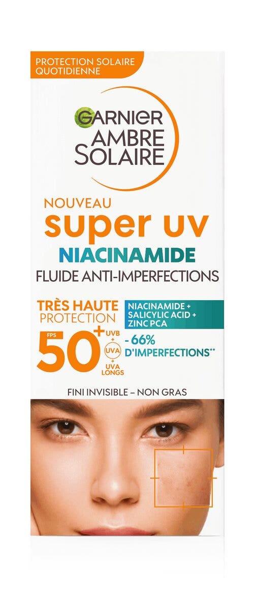 Garnier Ambre Solaire Fluido Viso Anti-Imperfezioni  Niacinamide 40ml SFF50+-1