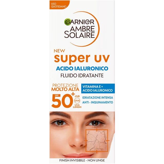 Garnier Ambre Solaire Fluido Viso Idratante Acido Ialuronico 40ml SPF50+-1