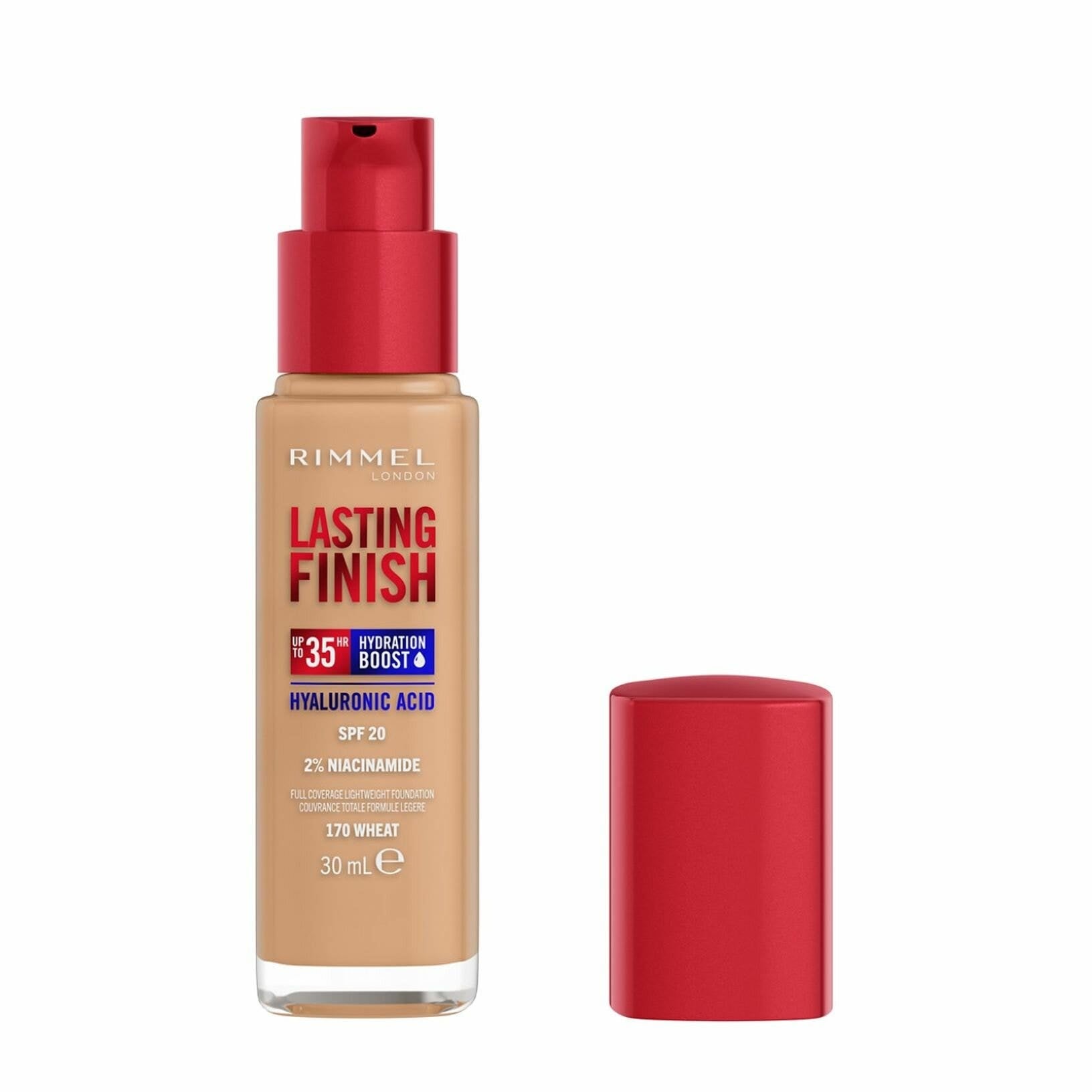 Rimmel Fondotinta Lasting Finish 35h Con Acido Ialuronico 170 Wheat 30ml-2