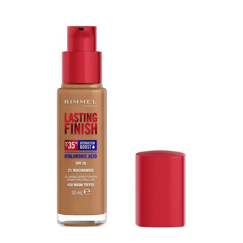 Rimmel Fondotinta Lasting Finish 35h Con Acido Ialuronico 420 Warm Toffee 30ml-2