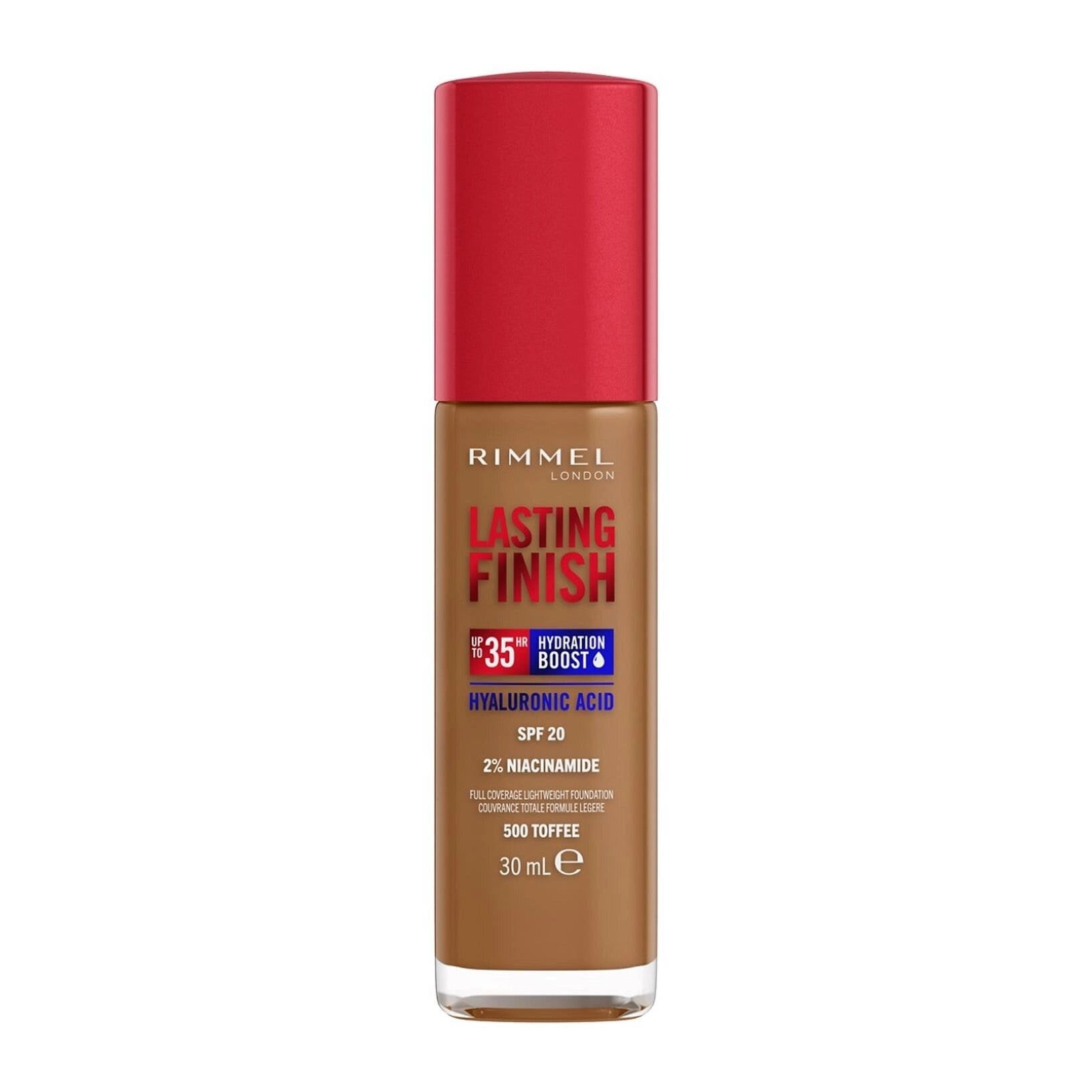 Rimmel Fondotinta Lasting Finish 35h Con Acido Ialuronico 500 Toffee 30ml-1