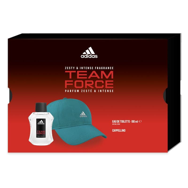 Adidas Cofanetto Team Force Edt 100ml + Cappello Uomo da Baseball Turchese-1