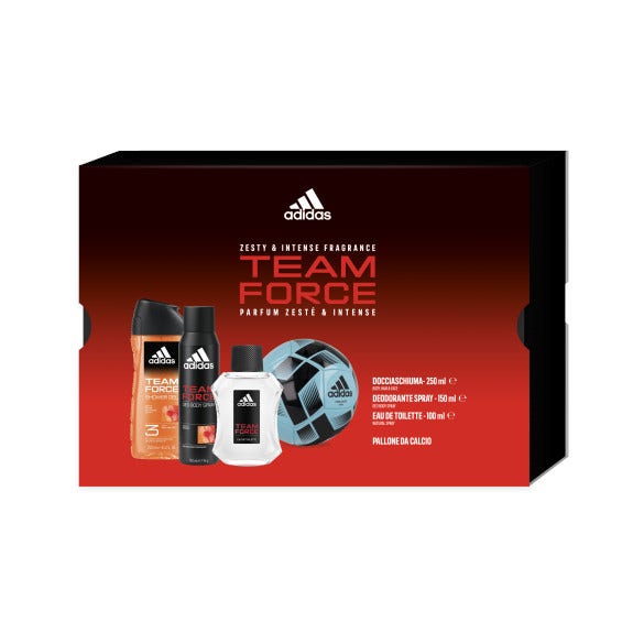 Adidas Cofanetto Team Force Edt 100ml + Bagnoschiuma 250ml + Deo Spray 150ml + Mini Pallone-0