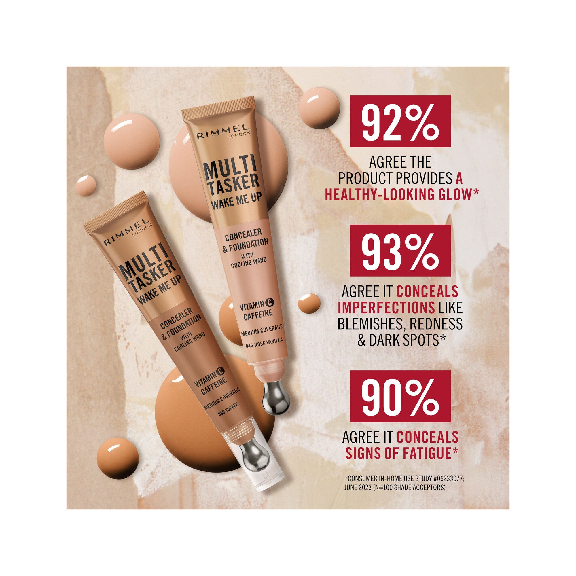 Rimmel Multi-tasker Wake Me Up Correttore & Fondotinta Formula Vegana 25 Rose Ivory 20ml-5