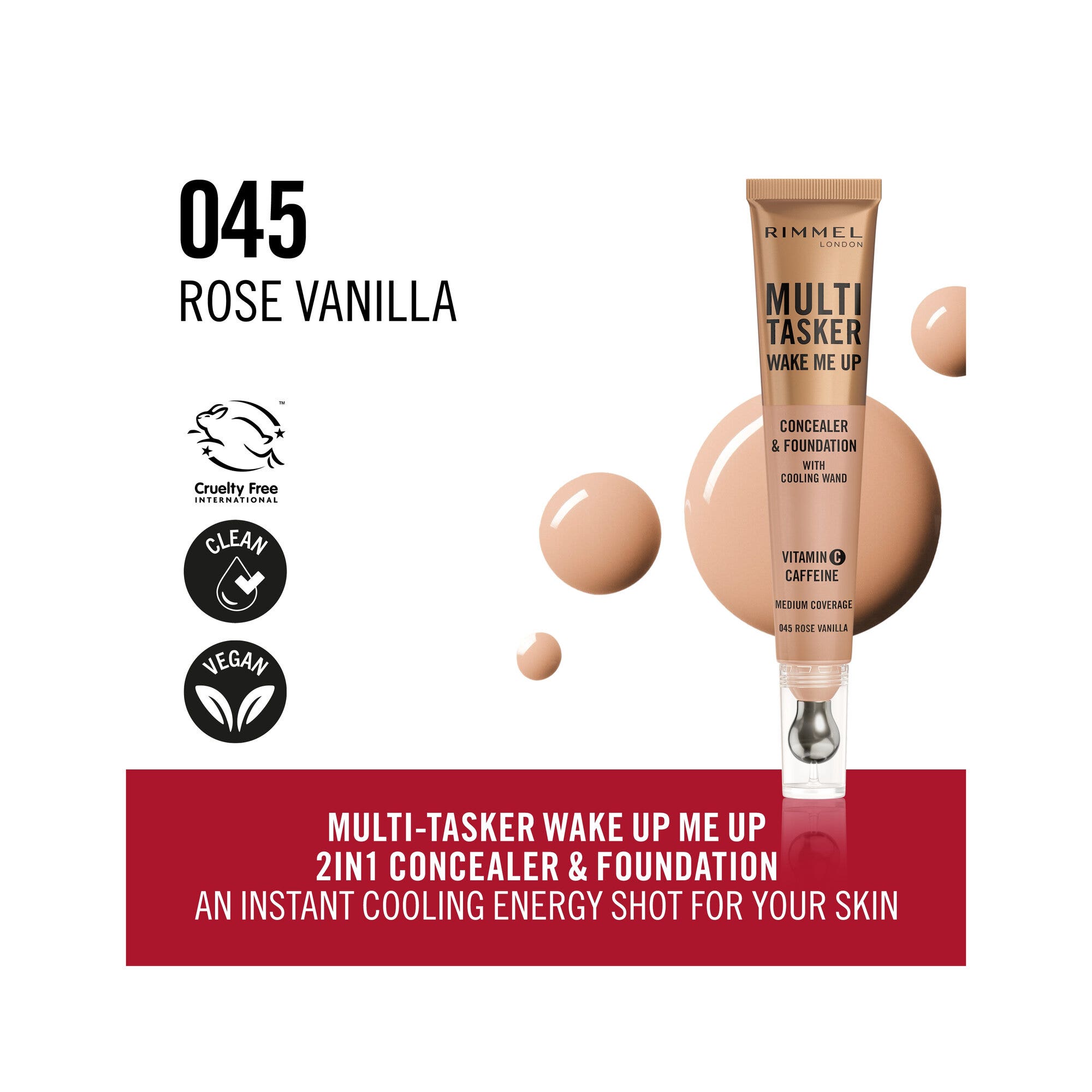 Rimmel Multi-tasker Wake Me Up Correttore & Fondotinta Formula Vegana 045 Classic Ivory 20ml-4