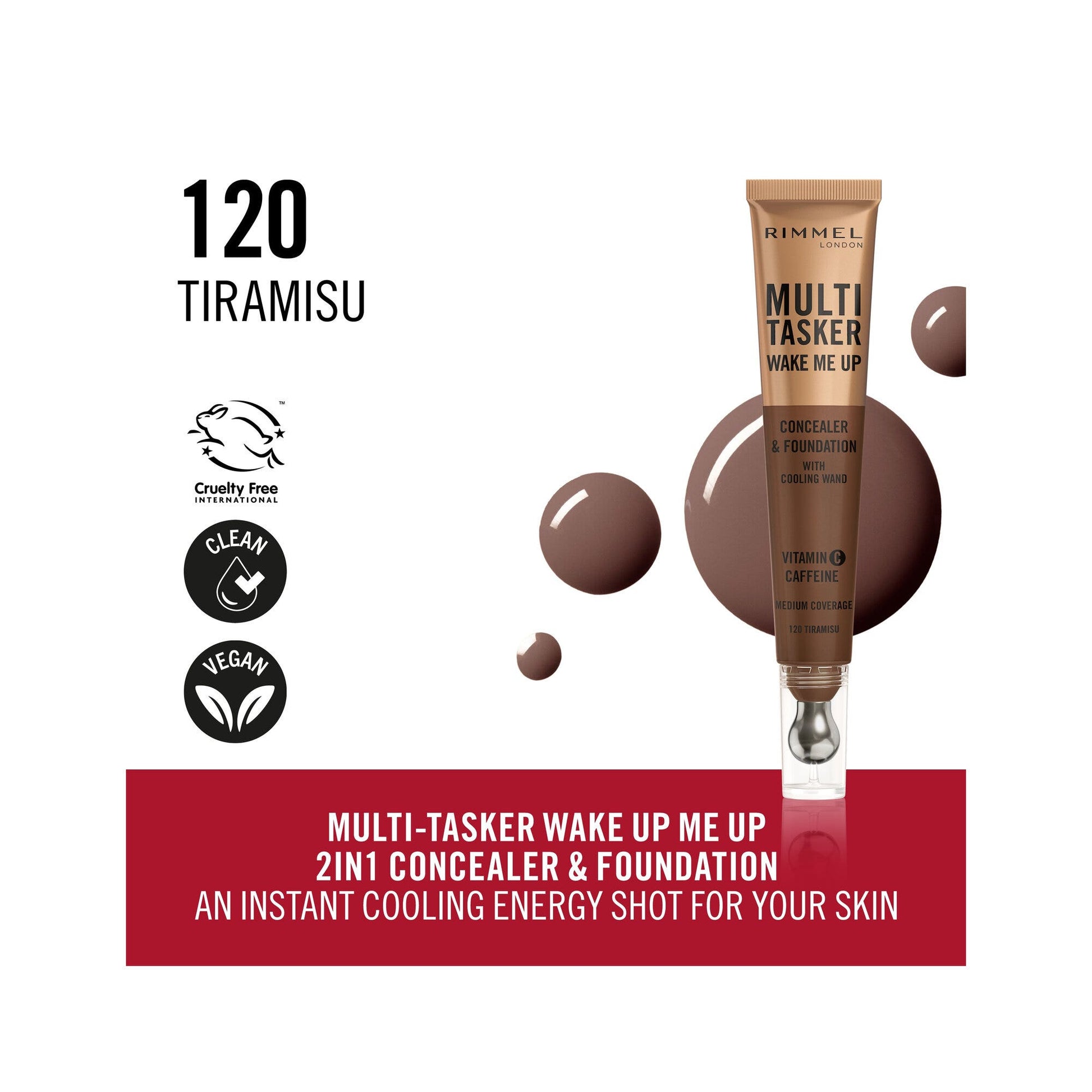 Rimmel Multi-tasker Wake Me Up Correttore & Fondotinta Formula Vegana 120 Tiramisu 20ml-4