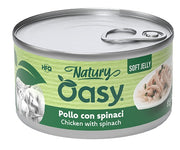 Oasy Wet Cat Natury Soft Jelly Pollo con Spinaci Lattina 85 g