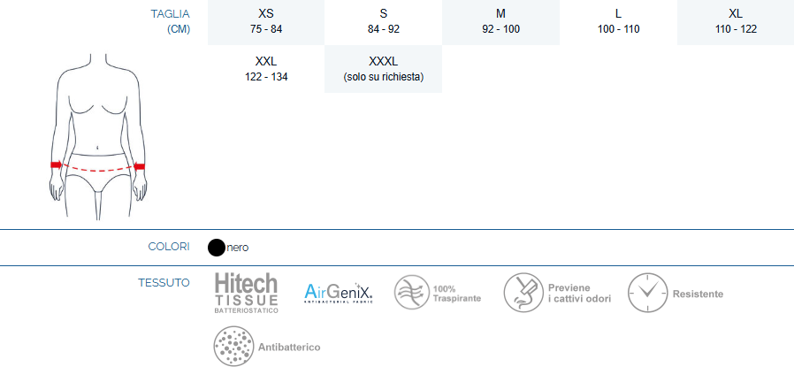 Pavis Salopette Liposuzione Corta Nero Cod. 373