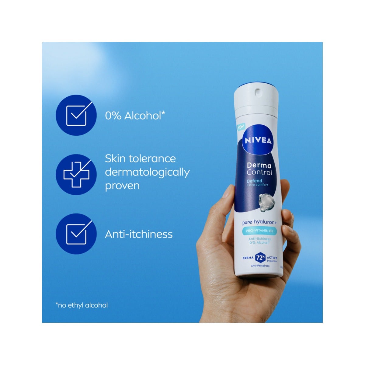 Nivea Derma Control Defend Extra Comfort Deodorante Antitraspirante Spray 72H 150ml-5