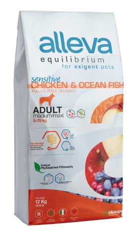 Alleva Equilibrium Dog Adult Sensitive Chicken And Ocean Fish Medium Maxi 12 kg
