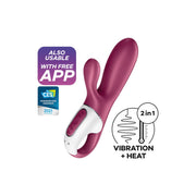 Satisfyer Hot Bunny Connect App Vibratore Rosso Porpora-1