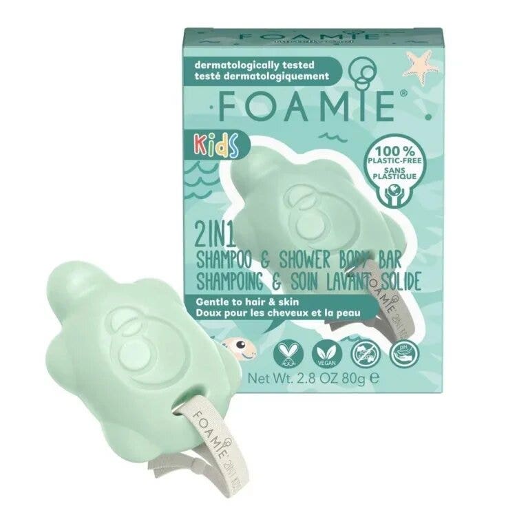 Foamie Kids 2 In 1 Shampoo E Docciaschiuma Solido Turtelly Cool 80g-1