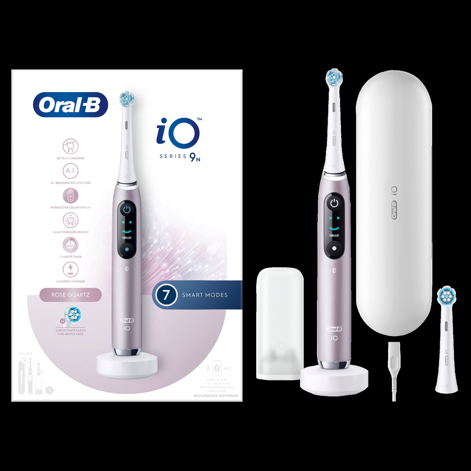 Oral-B iO 9S Spazzolino Elettrico Ricaricabile Rosa + 2 Testine-3