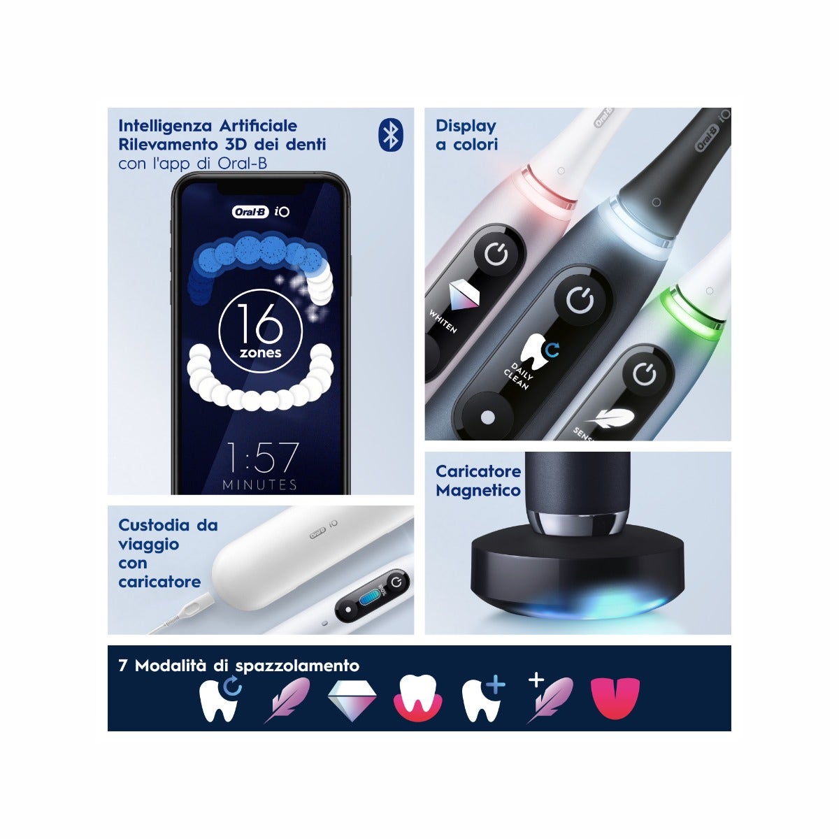 Oral-B Spazzolino Elettrico Ricaricabile iO 9S Bianco, 2 Testine, 1 Custodia Da Viaggio Ricaricabile, 1 Spazzolino-3