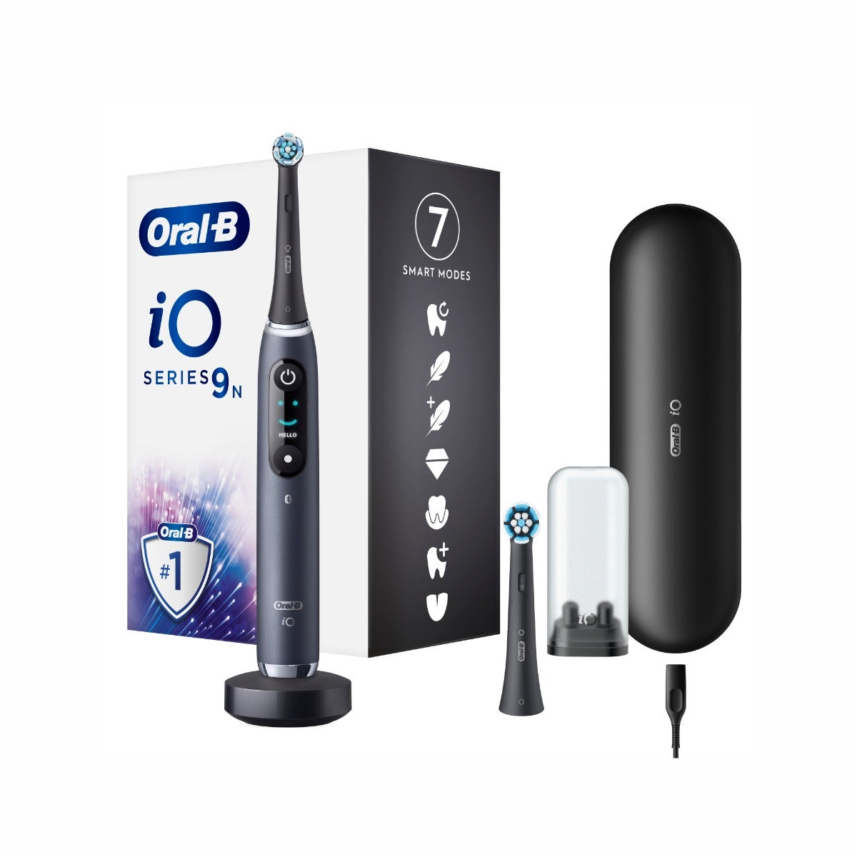 Oral-B Spazzolino Elettrico Ricaricabile iO 9S Nero, 2 Testine, 1 Custodia Da Viaggio Ricaricabile, 1 Spazzolino-1