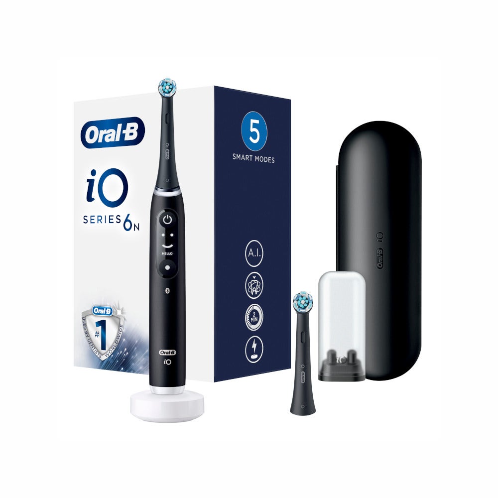 Oral-B iO6 Spazzolino Elettrico Ricaricabile Nero Con Custodia Da Viaggio-1
