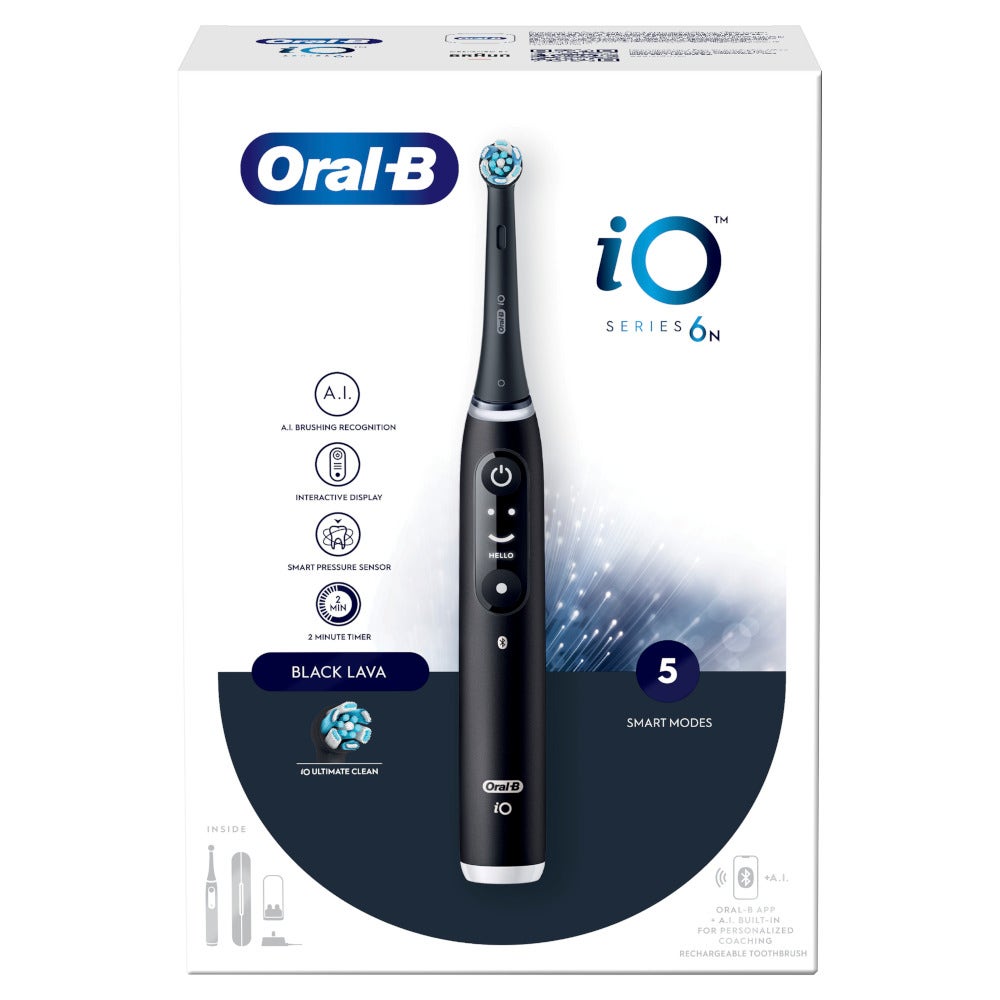 Oral-B iO6 Spazzolino Elettrico Ricaricabile Nero Con Custodia Da Viaggio-7