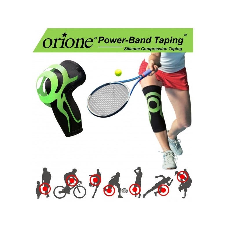 Orione Ginocchiera Nera Con Power Band Taping Integrato Taglia L 488-2