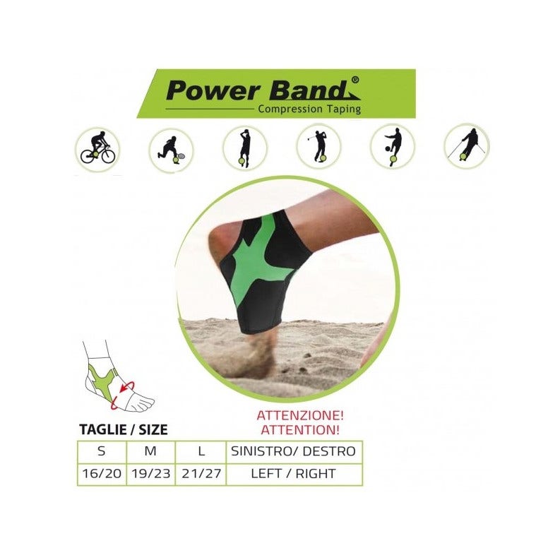 Orione Cavigliera Con Taping Integrato Power Band Nero Sinistro Taglia S 489-2