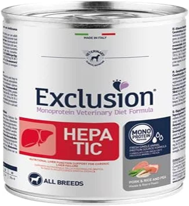 Exclusion Monoprotein Veterinary Formula Hepatic Cibo Umido Suino/Riso/Piselli Per Cani 200g-3