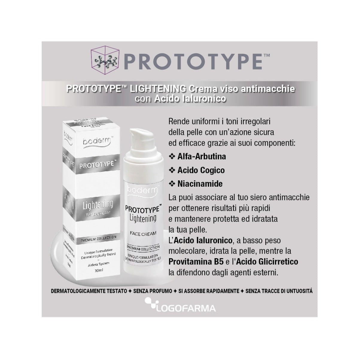 Boderm Prototype Lightening Crema Viso Anti-Macchie 30ml-3