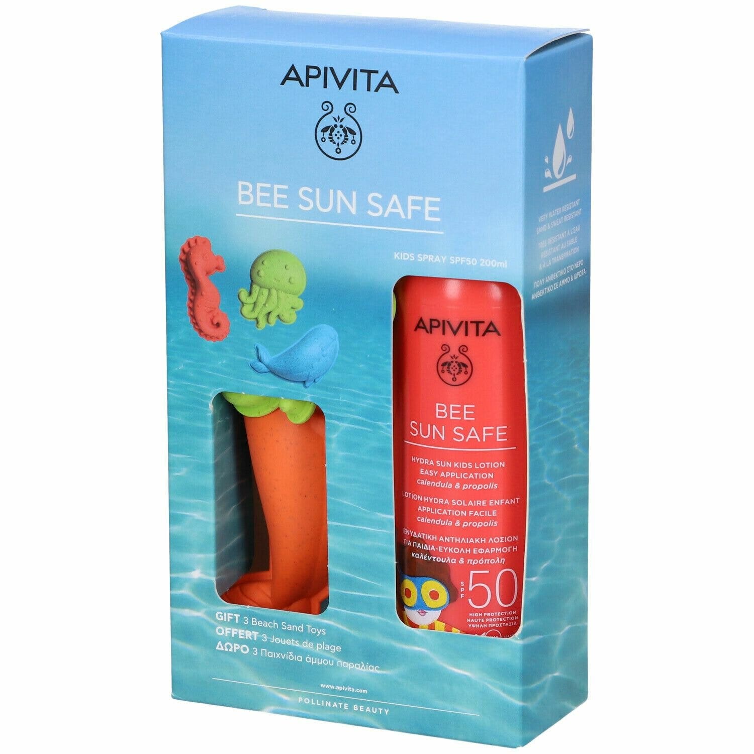 Apivita Bee Sun Safe Lozione Spray Hydra Sun Bambino SPF50 200ml + 3 Giocattoli Da Spiaggia-3