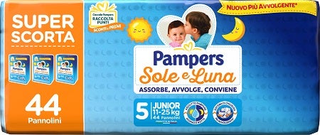 Pampers Sole Luna Trio Junior 44 Pezzi-1