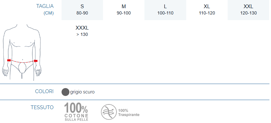 Pavis Corsetto Lombo-Sacrale Alto Colore Grigio Scuro Cod. 572