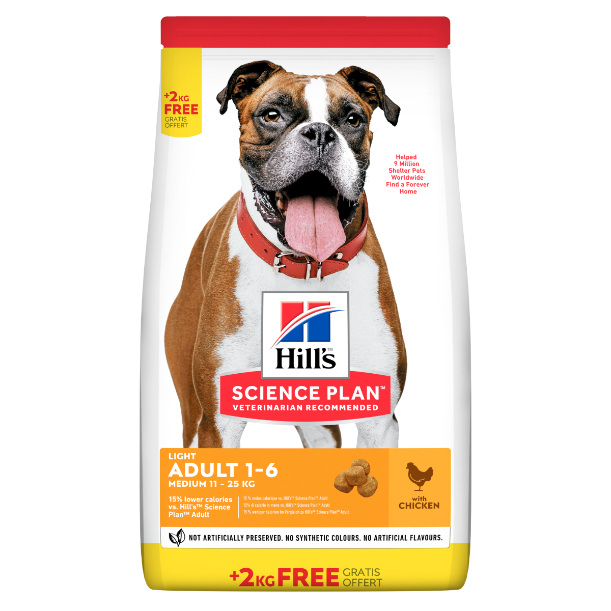 Hill's Science Plan Light Adult Crocchette Con Pollo Per Cani Taglia Media Sacco 14 Kg-0