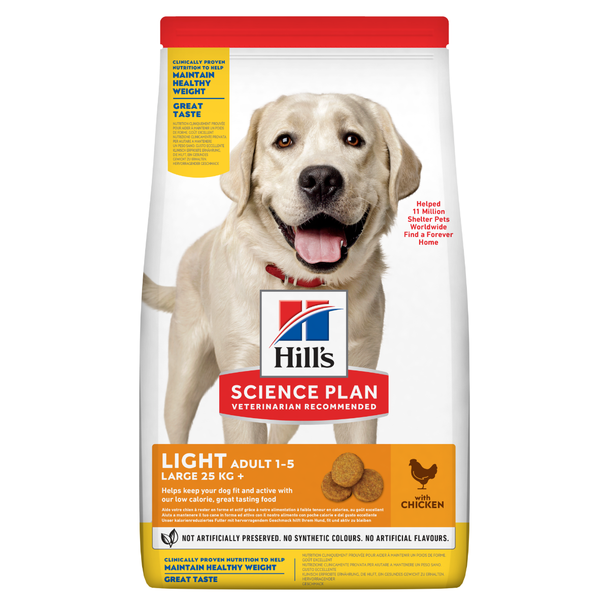Hill's Science Plan Light Adult Crocchette Con Pollo Per Cani Taglia Large Sacco 14 Kg-1