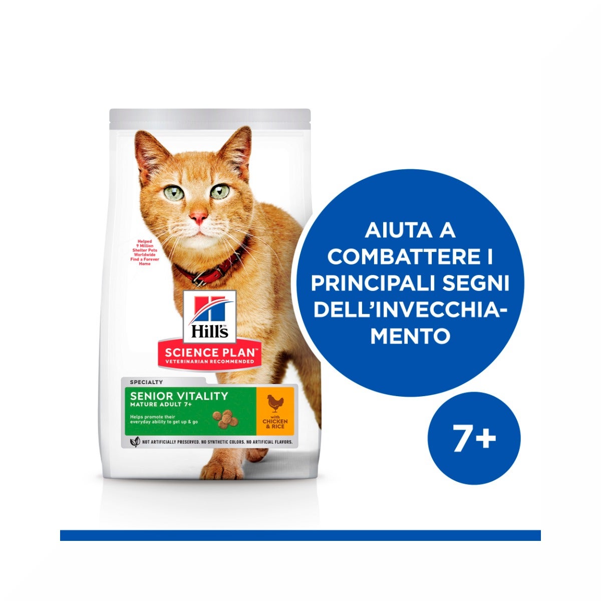 Hill's Science Plan Senior Vitality Adult 7+ Crocchette Per Gatti Con Pollo E Riso 300g-2