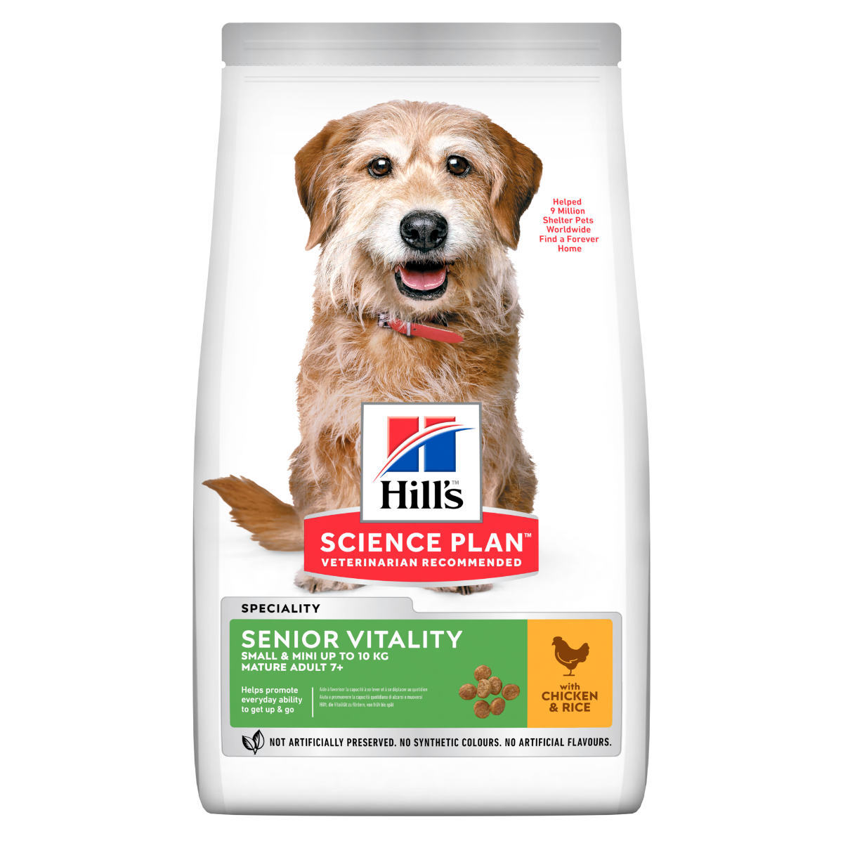 Hill's Science Plan Senior Vitality Mature Adult 7+ Crocchette Con Pollo E Riso Per Cani Taglia Piccola 1,5Kg-2