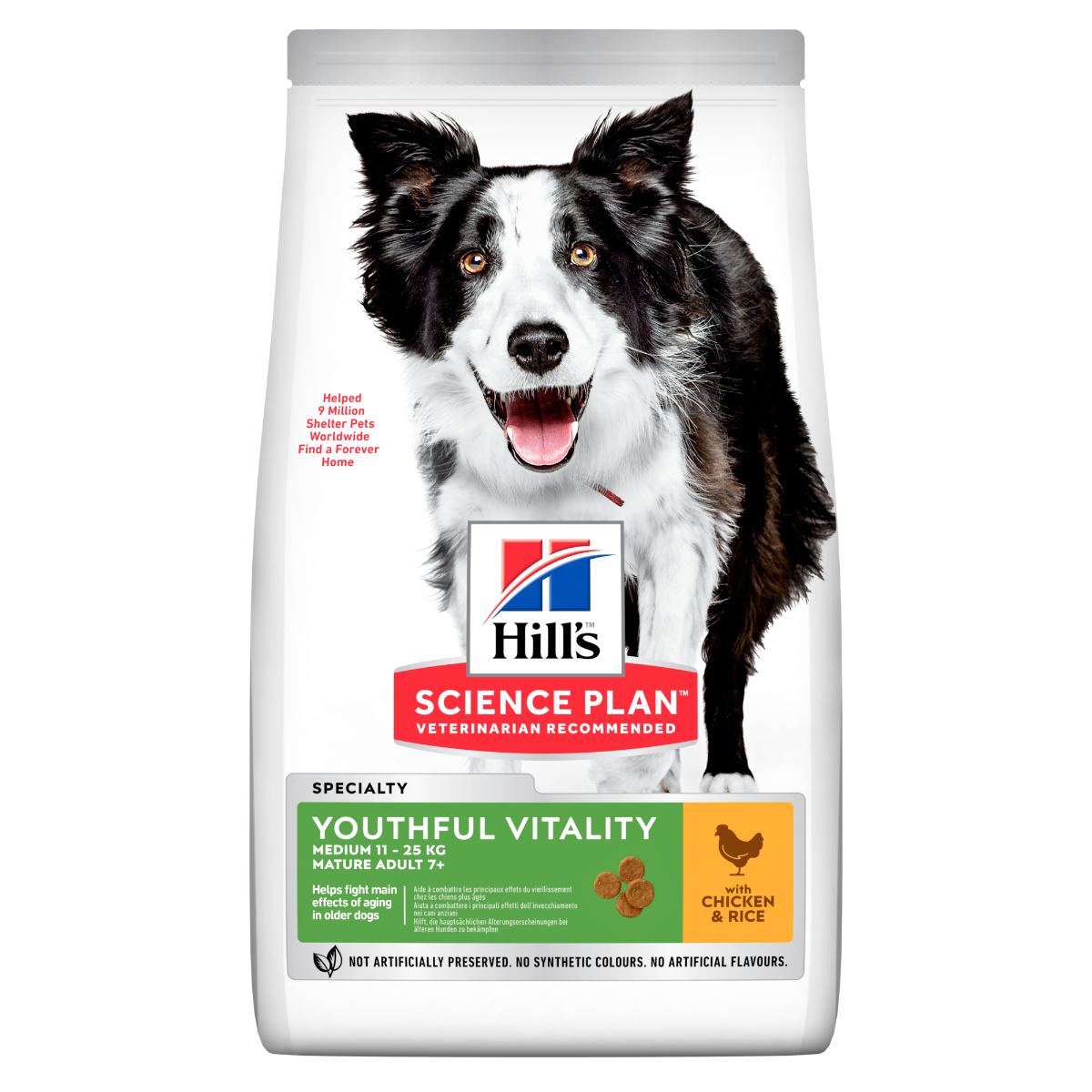 Hill's Science Plan Senior Vitality Mature Adult 7+ Crocchette Con Pollo E Riso Per Cani Taglia Media 12Kg-1