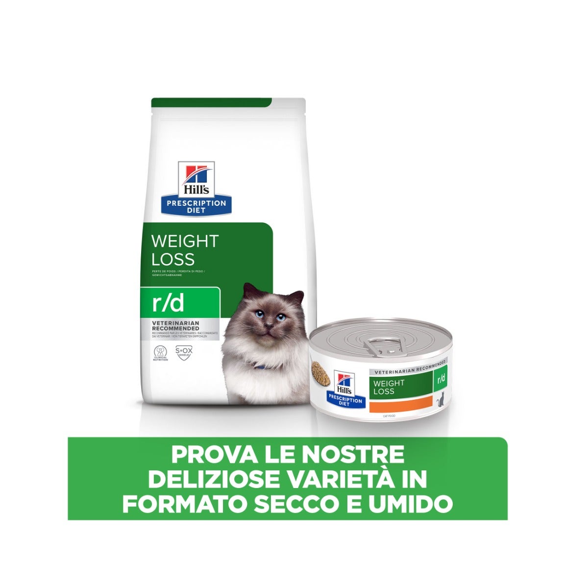 Hill's Prescription Diet R/D Weight Loss Crocchette Per Gatti Sacco 3kg-6