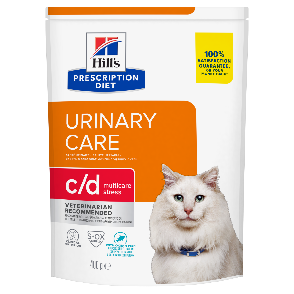 Hill's Prescription Diet C/D Multicare Stress Crocchette Pesce Oceanico Per Gatti 400g-0